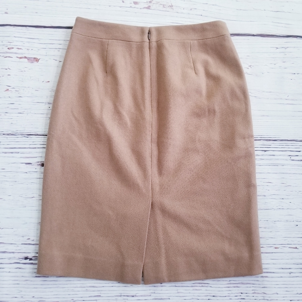 J.Crew The Pencil Skirt 70% Wool Tan Beige - Picture 4 of 7